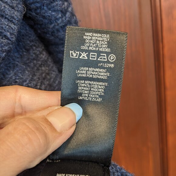 Ralph Lauren Double RL Navy Poncho Sweater - Picture 7 of 7